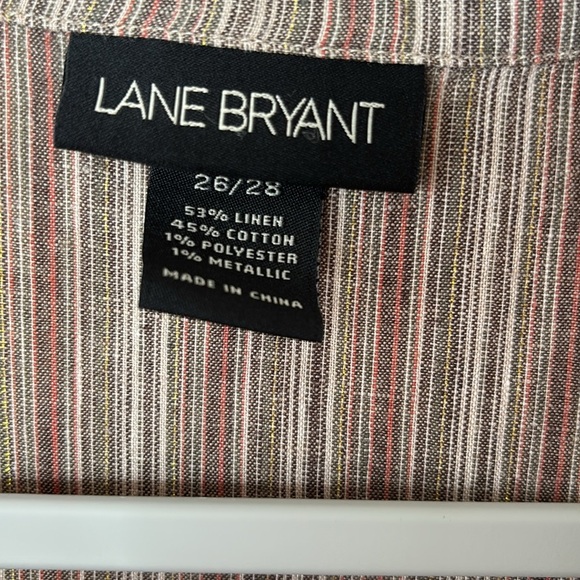 Lane Bryant Womans Button Up Shirt Tucks On Each Side Of Front Size 26/28 - Picture 2 of 14